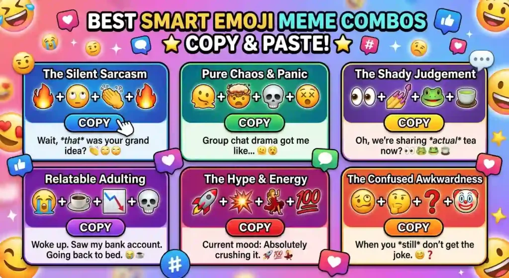 Best Smart Emoji Meme Combos: Copy & Paste