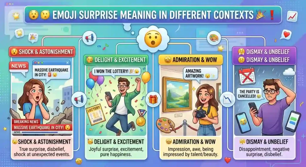 Emoji Surprise Meaning in Different Contexts