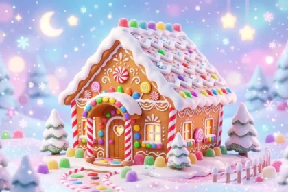 gingerbread house emoji