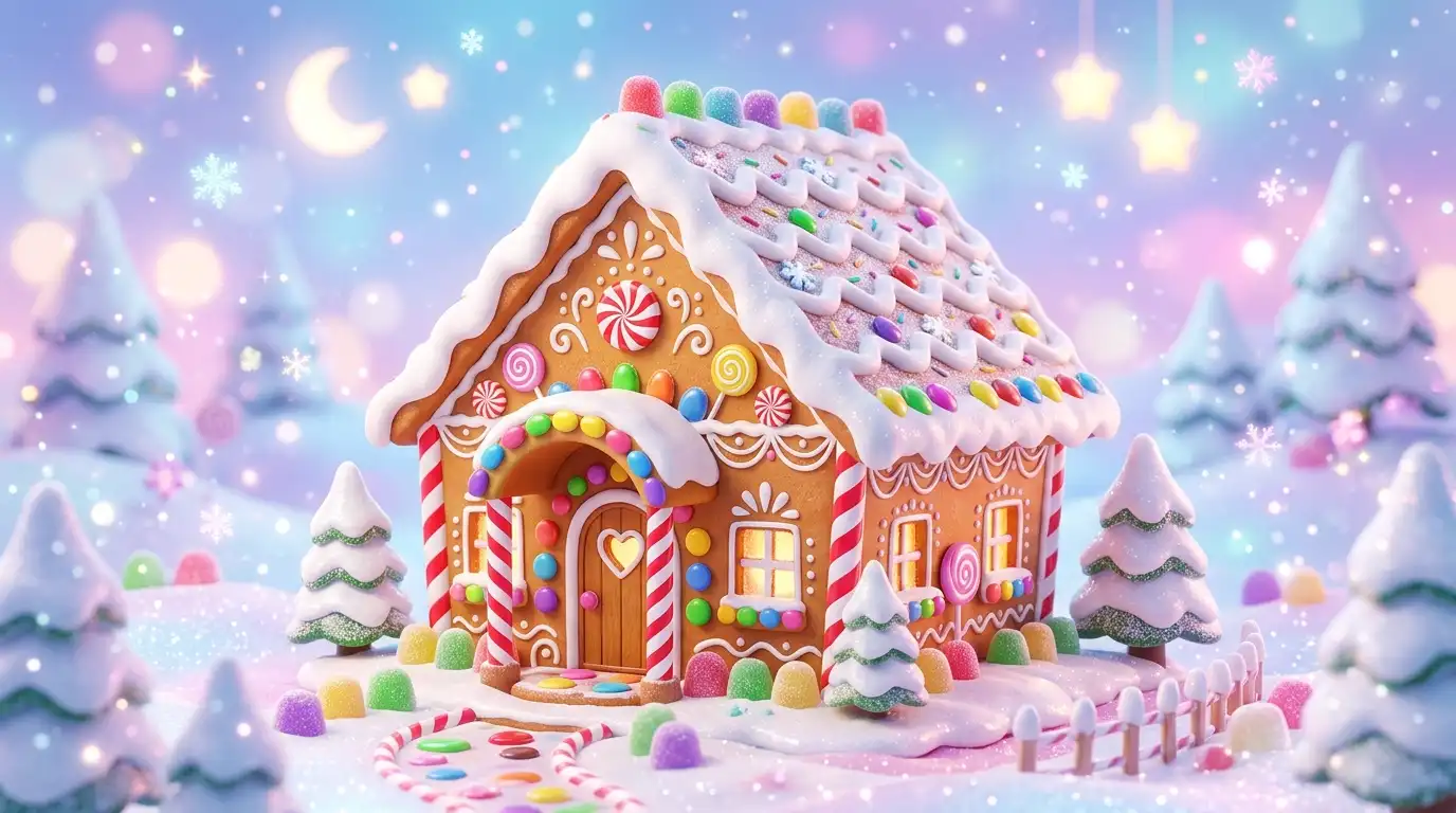 gingerbread house emoji