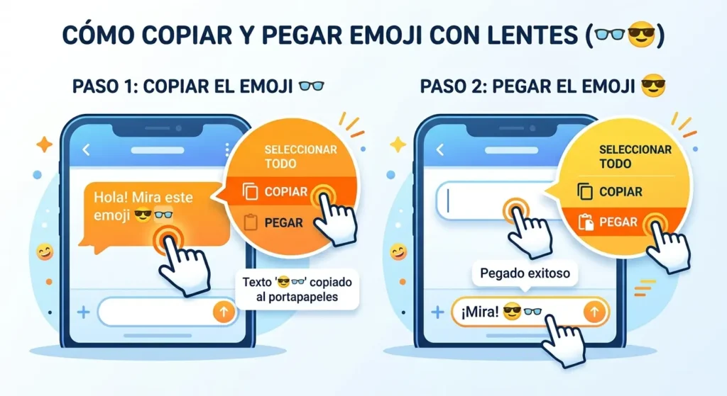 How to Copy and Paste Emoji con Lentes