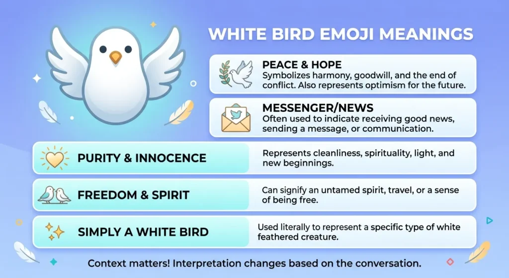 What Does White Bird Emoji Mean