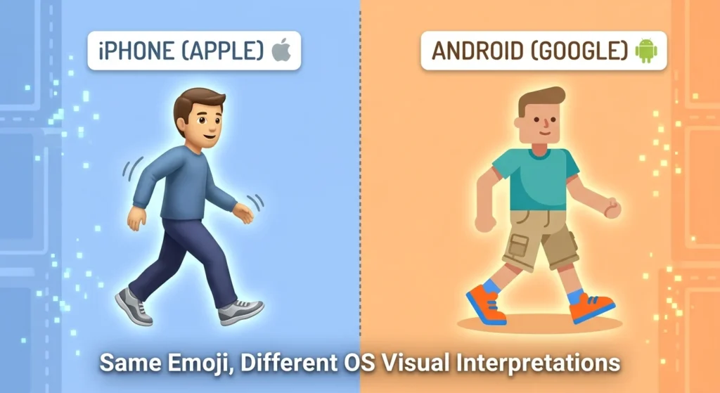 Why Does Man Walking Emoji Look Different on iPhone and Android