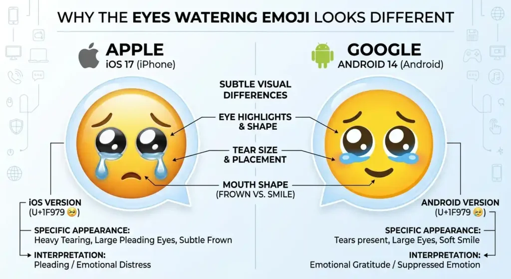 Why Does the Eyes Watering Emoji Look Different on iPhone and Android