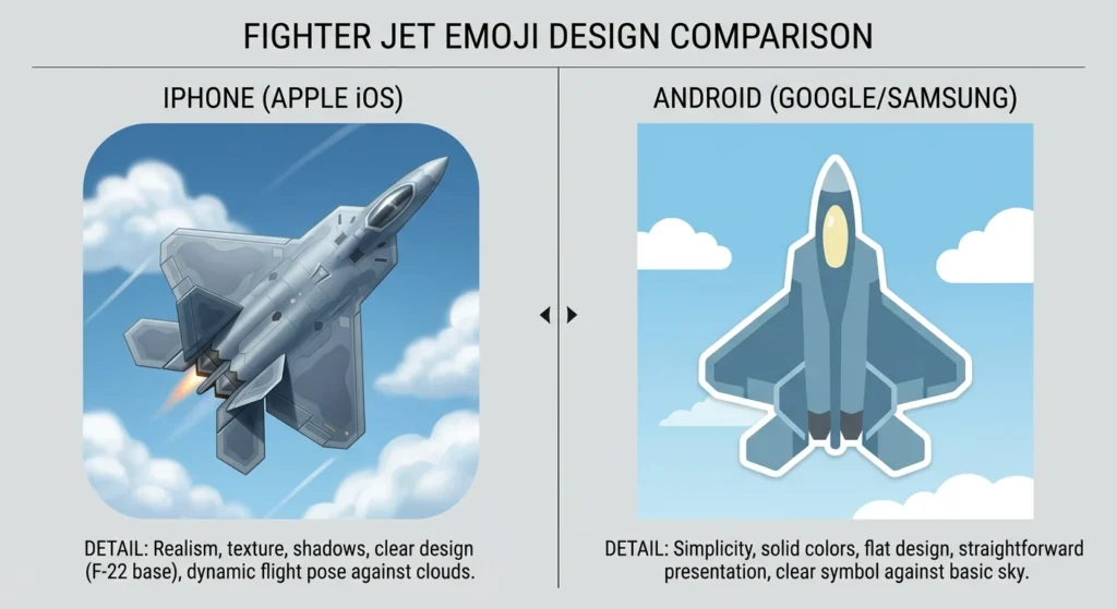Why Does the Fighter Jet Emoji Look Different on iPhone and Android