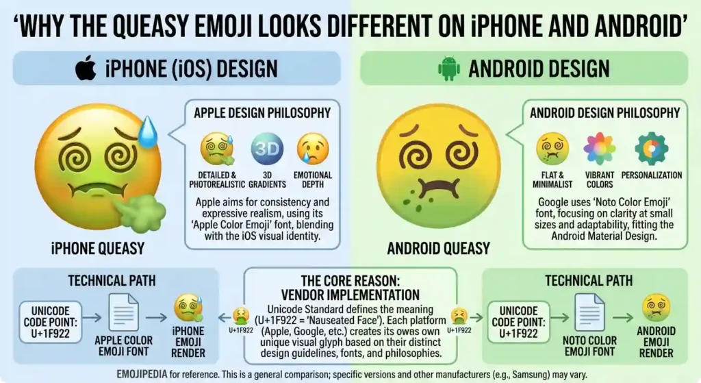 Why Does the Queasy Emoji Look Different on iPhone and Android