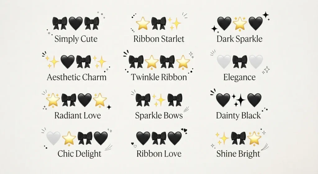 Best Black Ribbon Emoji Combos, Copy & Paste