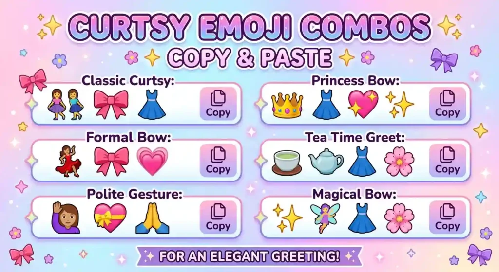 Best Curtsy Emoji Combos, Copy & Paste