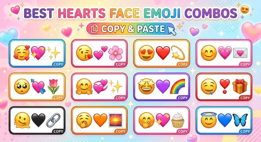 Best Hearts Face Emoji Combos, Copy & Paste