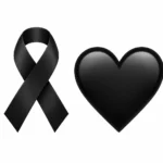 black ribbon emoji