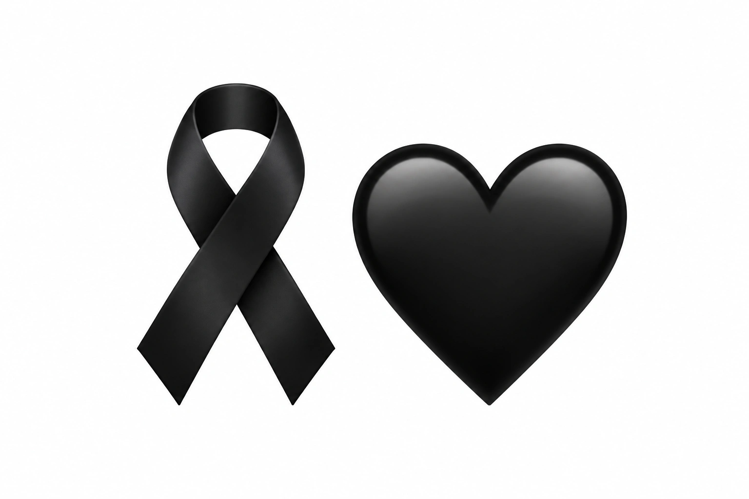black ribbon emoji