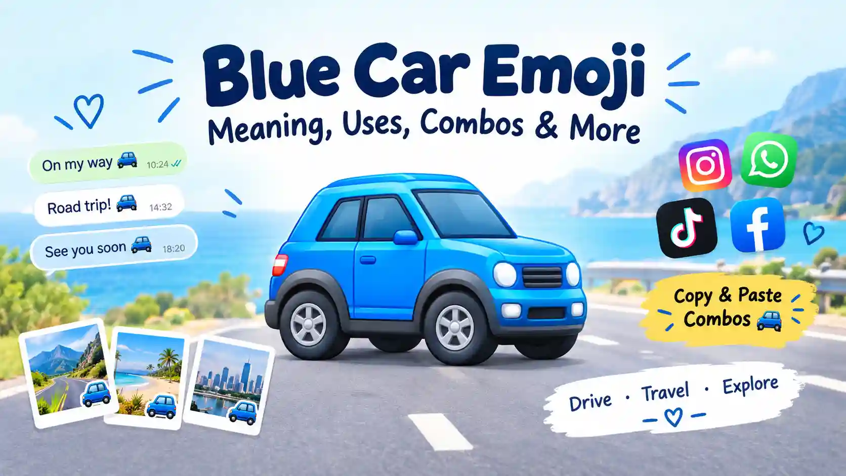blue car emoji