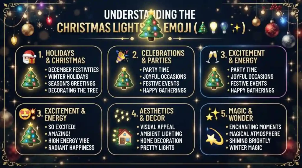 Christmas Lights Emoji Meaning in Different Contexts