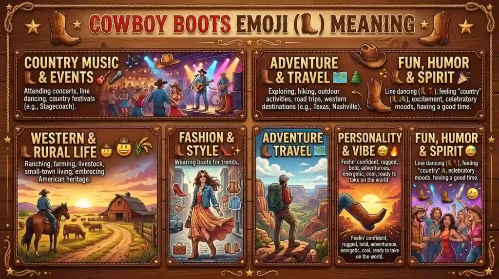 Cowboy Boots Emoji Meaning in Different Contexts