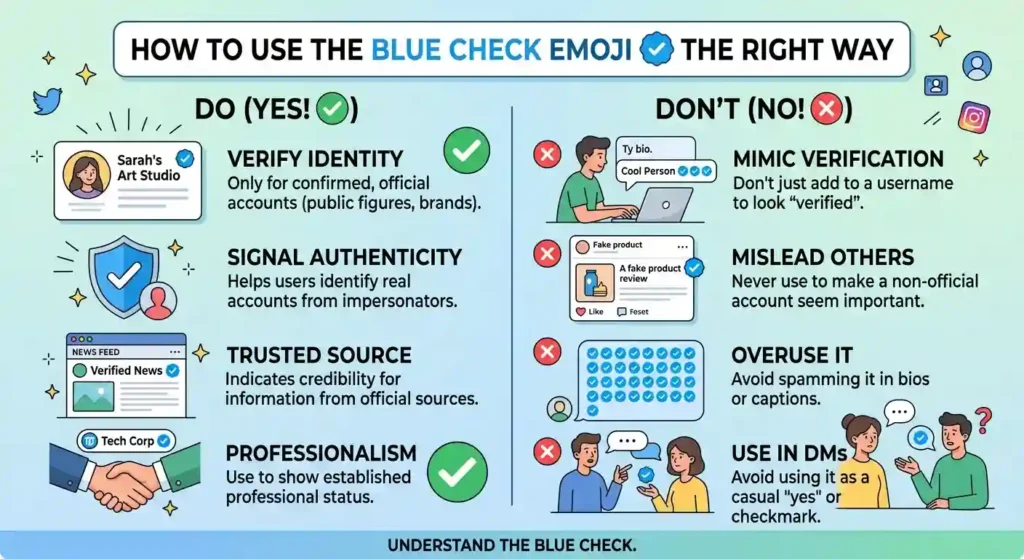 How to Use the Blue Check Emoji the Right Way