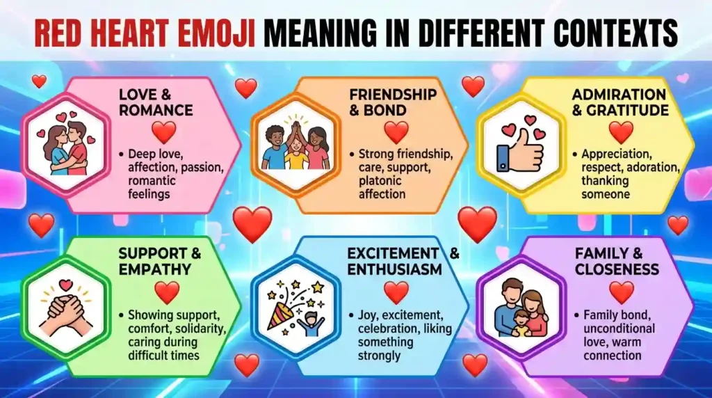 Red Heart Emoji Meaning in Different Contexts