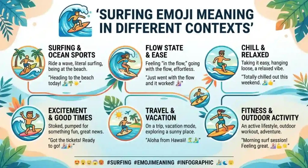 Surfing Emoji Meaning in Different Contexts