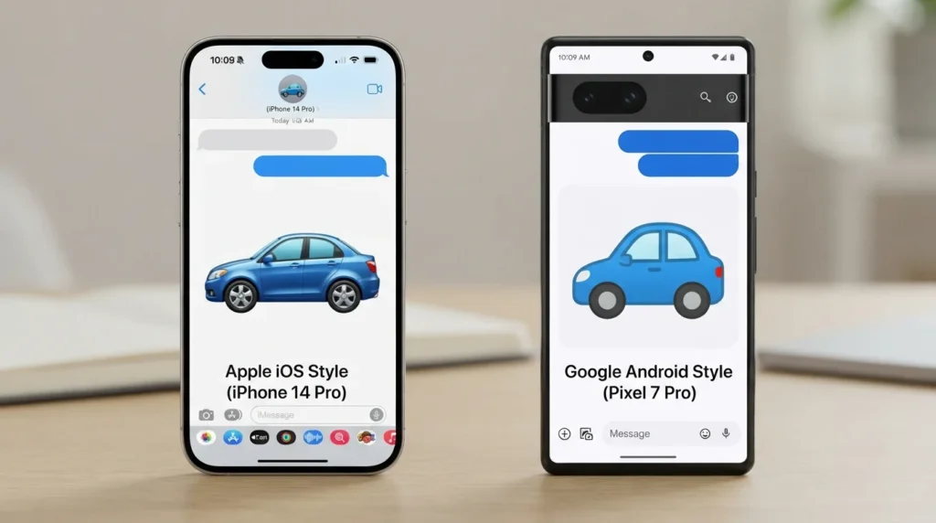 Why Does the Blue Car Emoji Look Different on iPhone and Android