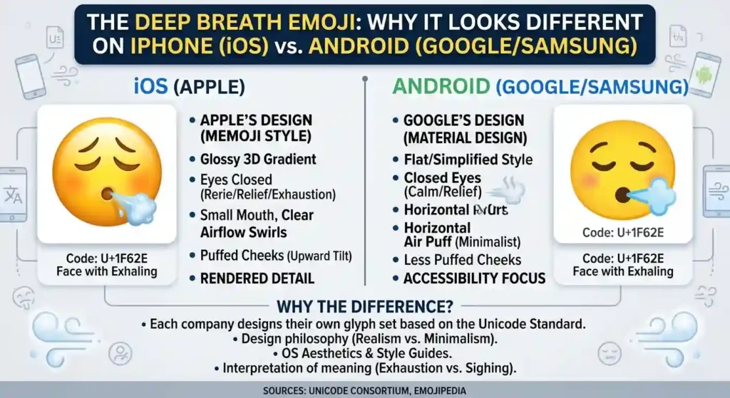 Why Does the Deep Breath Emoji Look Different on iPhone and Android