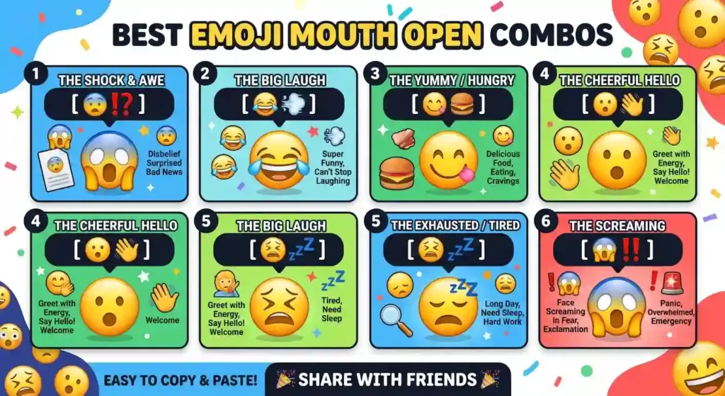 Best Emoji Mouth Open Combos, Copy & Paste