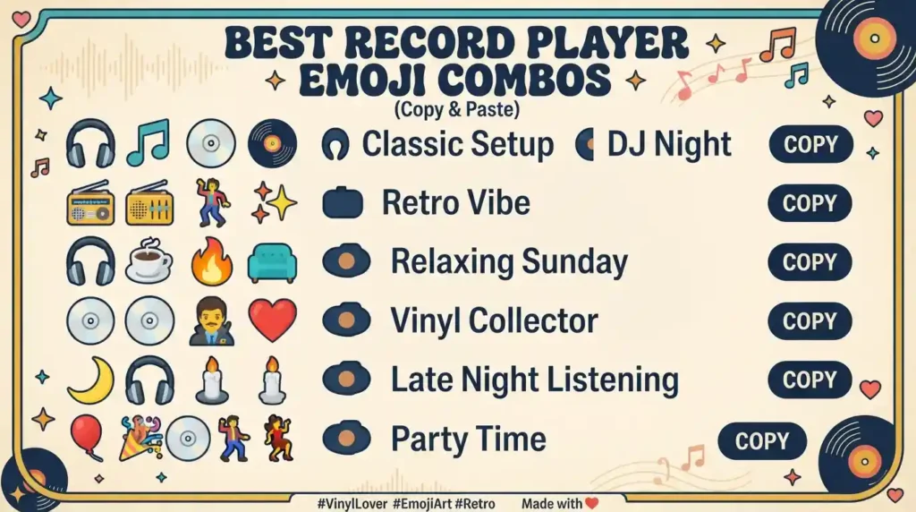 Best Record Player Emoji Combos: Copy & Paste