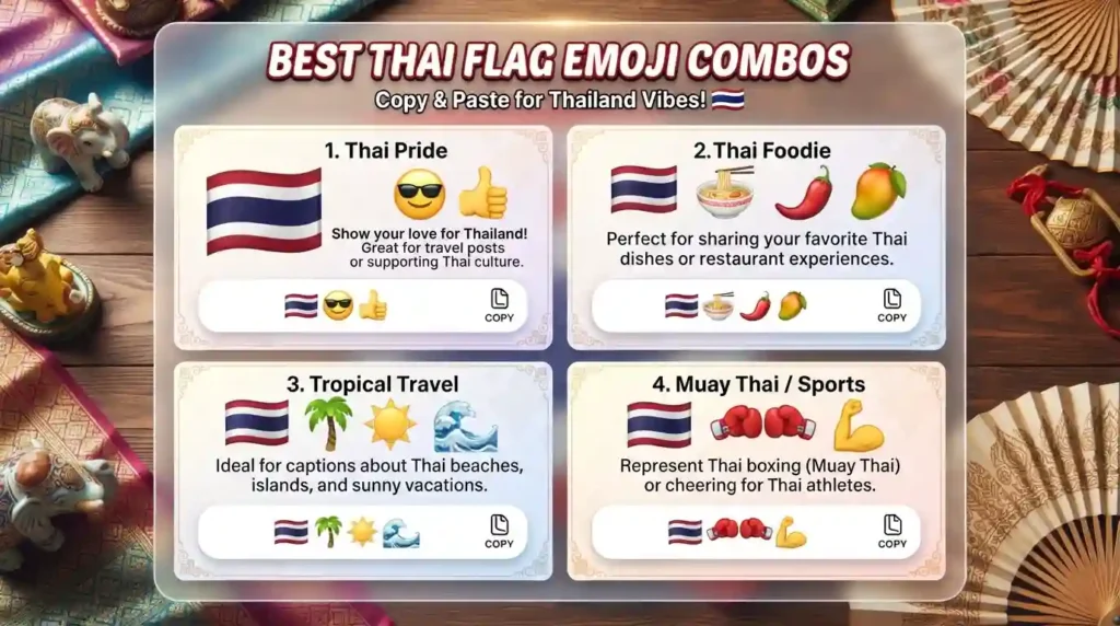 Best Thai Flag Emoji Combos, Copy and Paste