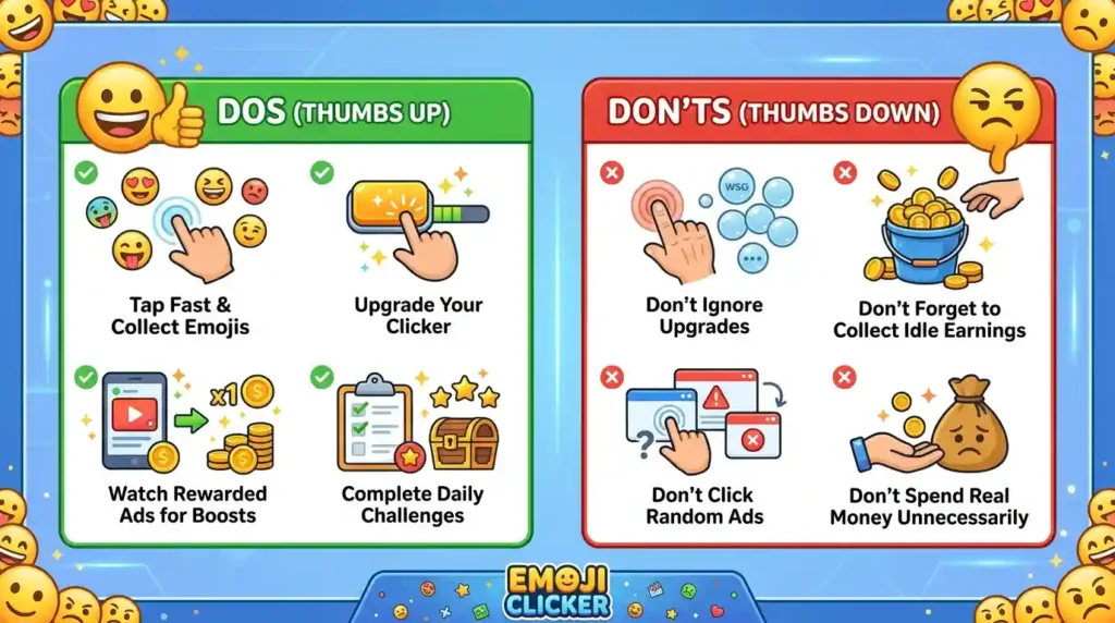 Dos and Don'ts of Emoji Clicker
