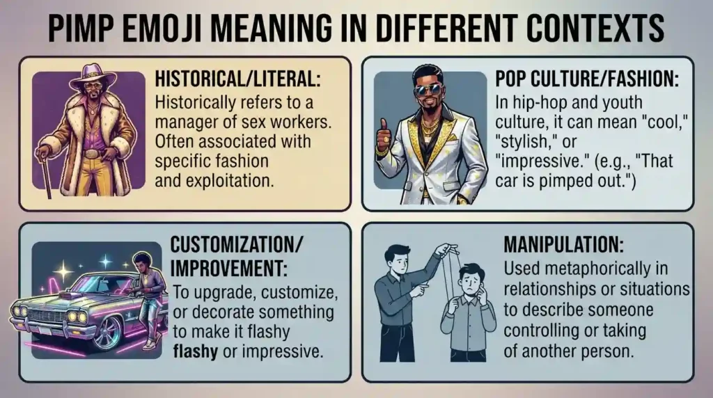Pimp Emoji Meaning in Different Contexts