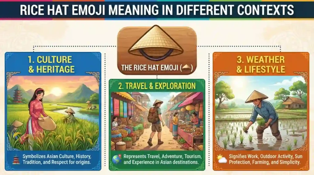 Rice Hat Emoji Meaning in Different Contexts