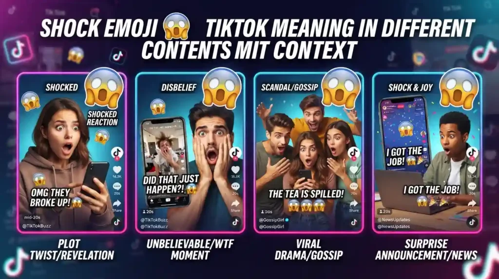 Shock Emoji TikTok Meaning in Different Contexts