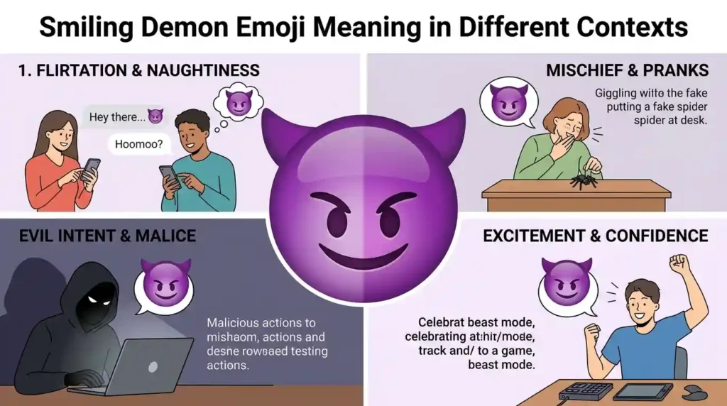 Smiling Demon Emoji Meaning in Different Contexts
