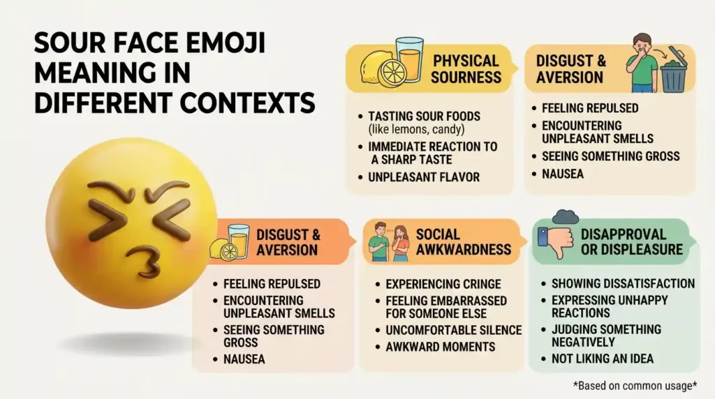 Sour Face Emoji Meaning in Different Contexts