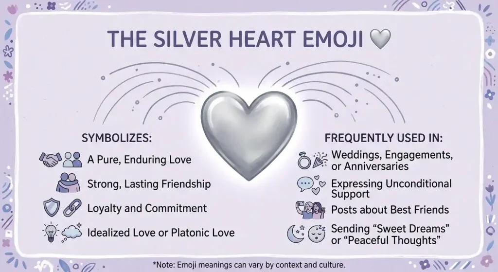 What Does the Silver Heart Emoji Mean
