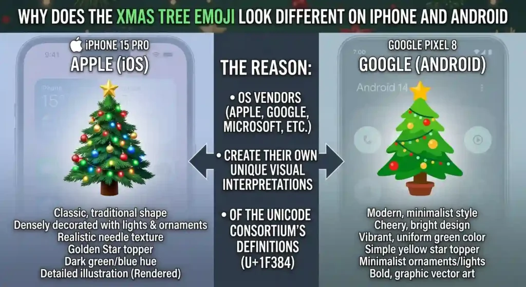 Why Does the Xmas Tree Emoji Look Different on iPhone and Android